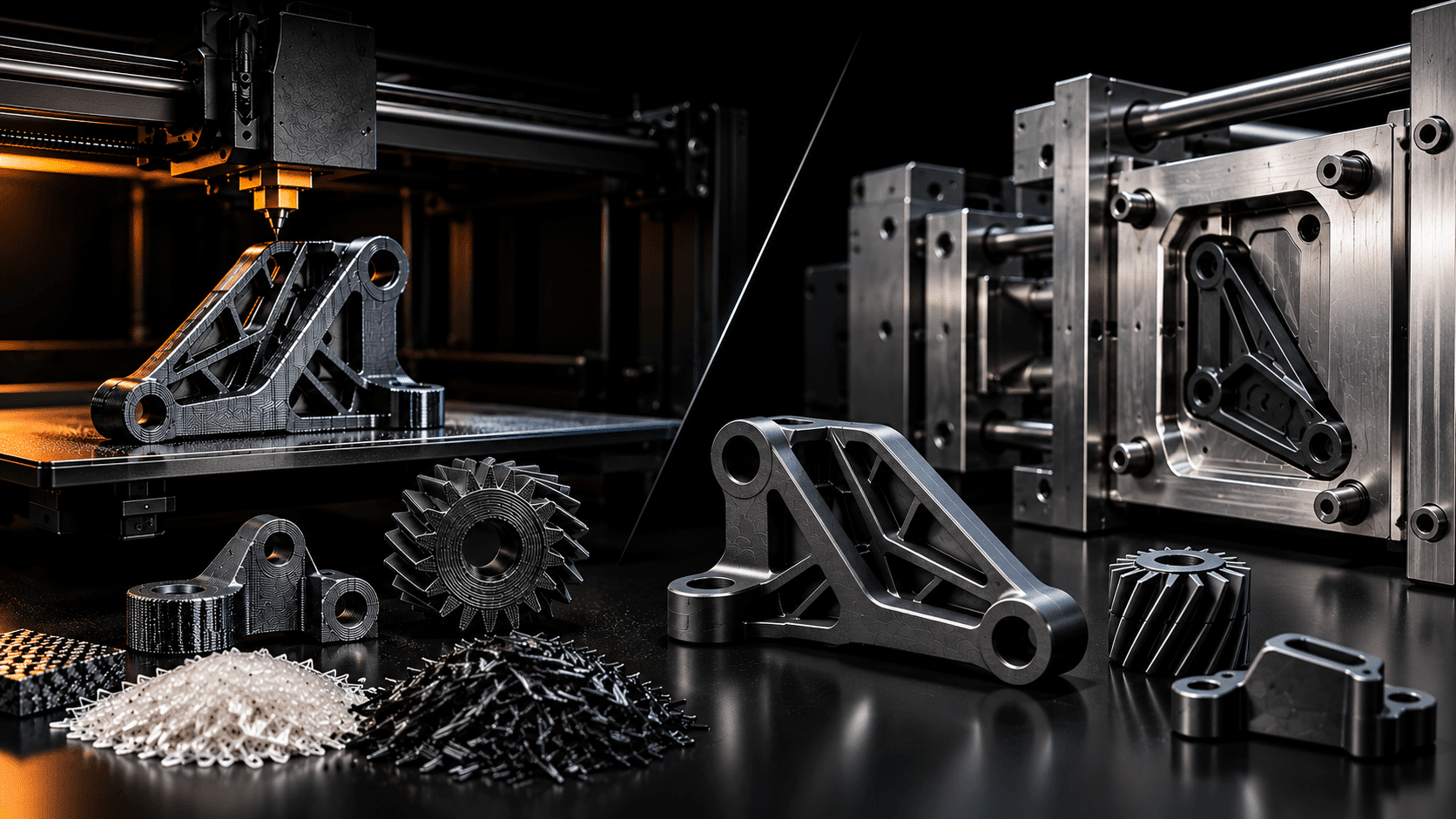 Fiber-Reinforced Plastic Parts: Glass-Filled Nylon & Carbon Fiber, 3D Printed vs Injection Molded (2026 Guide)